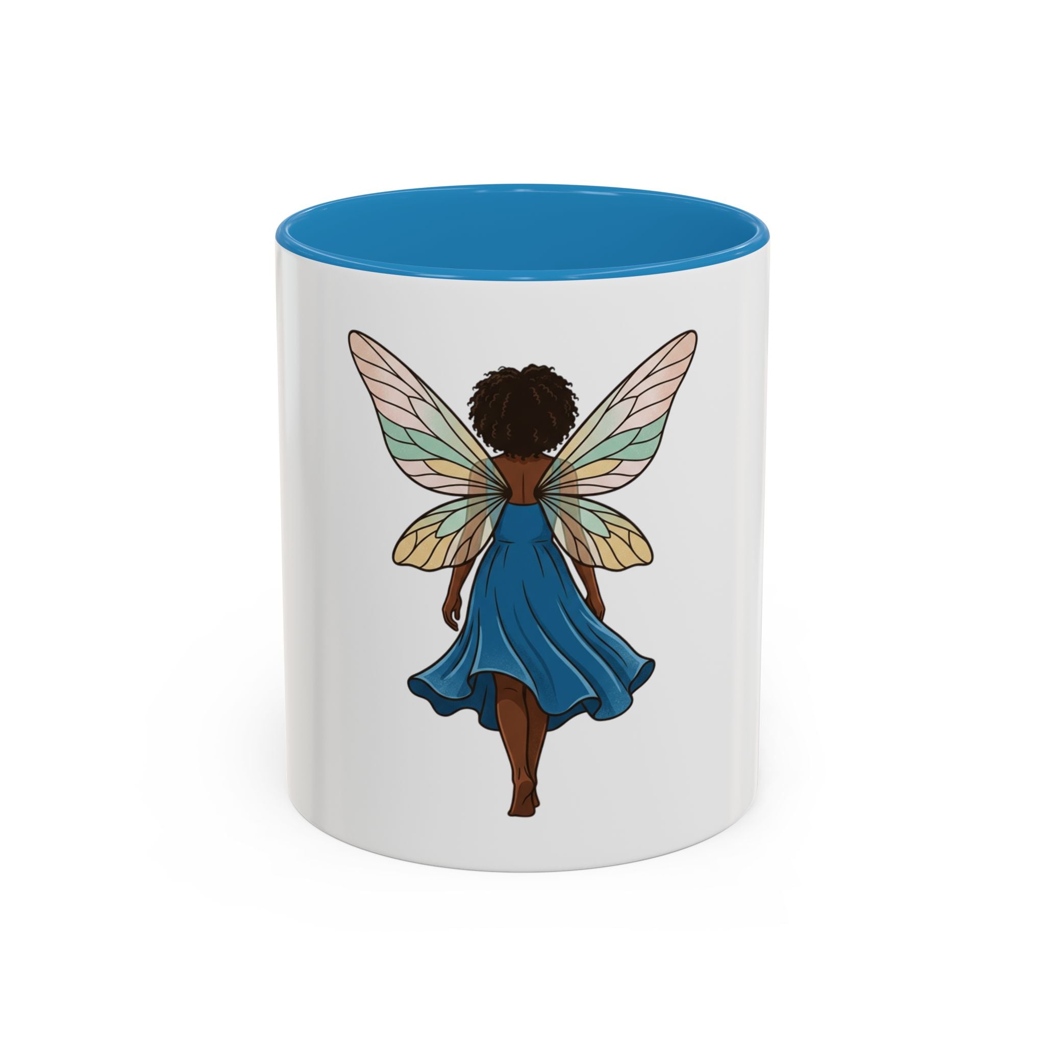 Black Fairy Wings Coffee Mug — Inspirational Magic Mug for Women & Girls