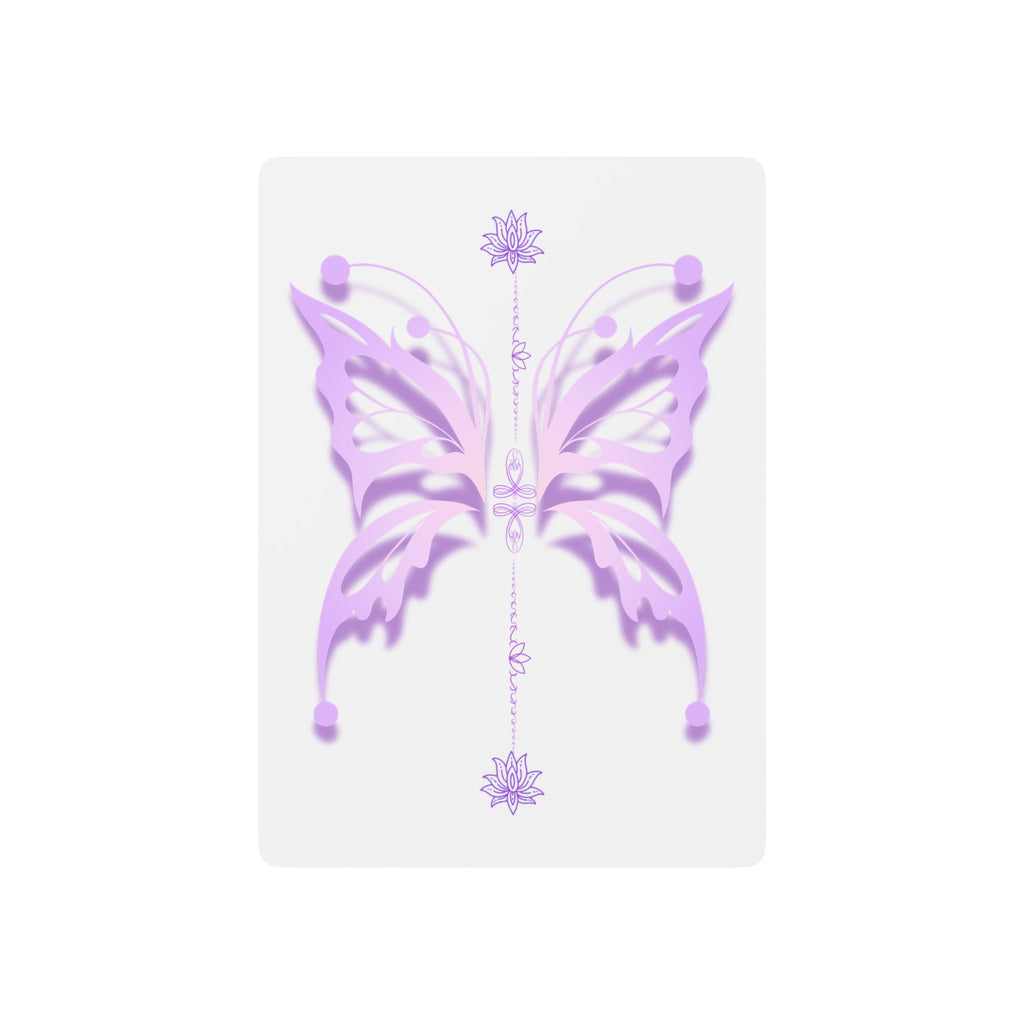 Butterfly Poker Playing Cards — Decorative Purple Back, Ornate Spade Design