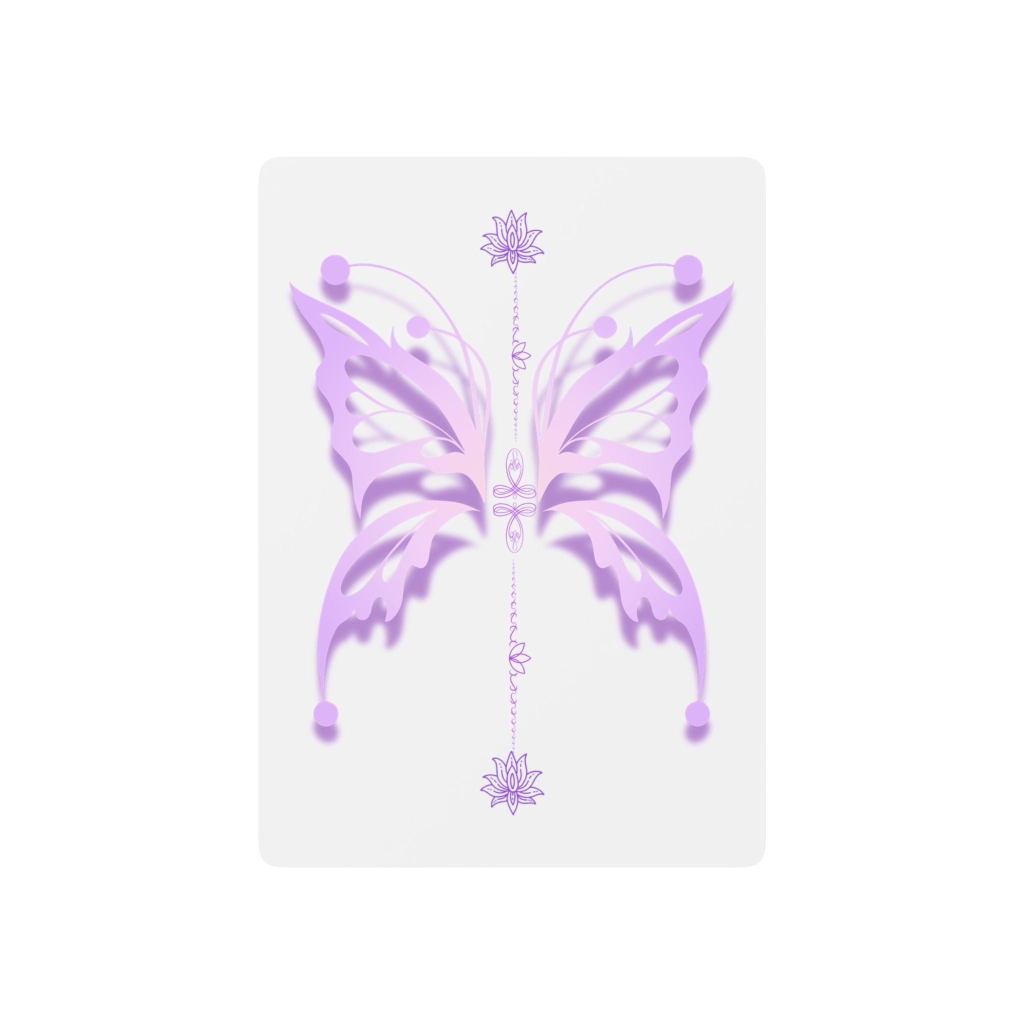 Butterfly Poker Playing Cards — Decorative Purple Back, Ornate Spade Design