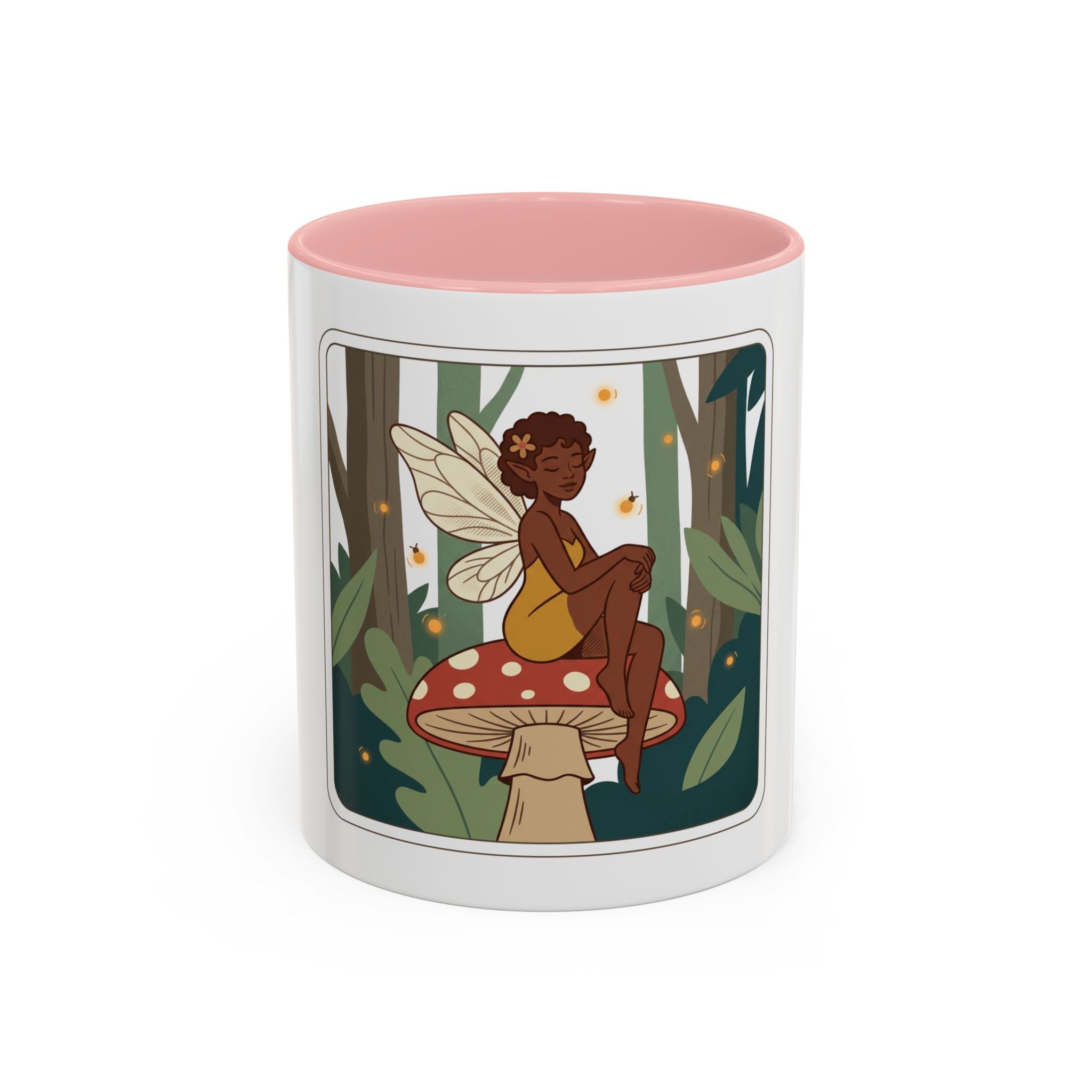 Fairy Mushroom Coffee Mug — Whimsical Forest Fairy Design (11/15 oz)