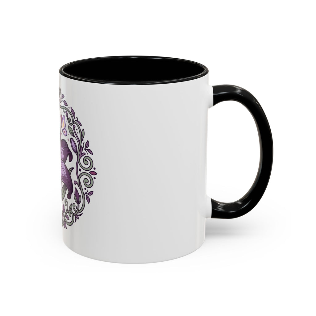 Purple Lily Accent Coffee Mug — Floral Boho Tea & Coffee Cup (11/15oz)