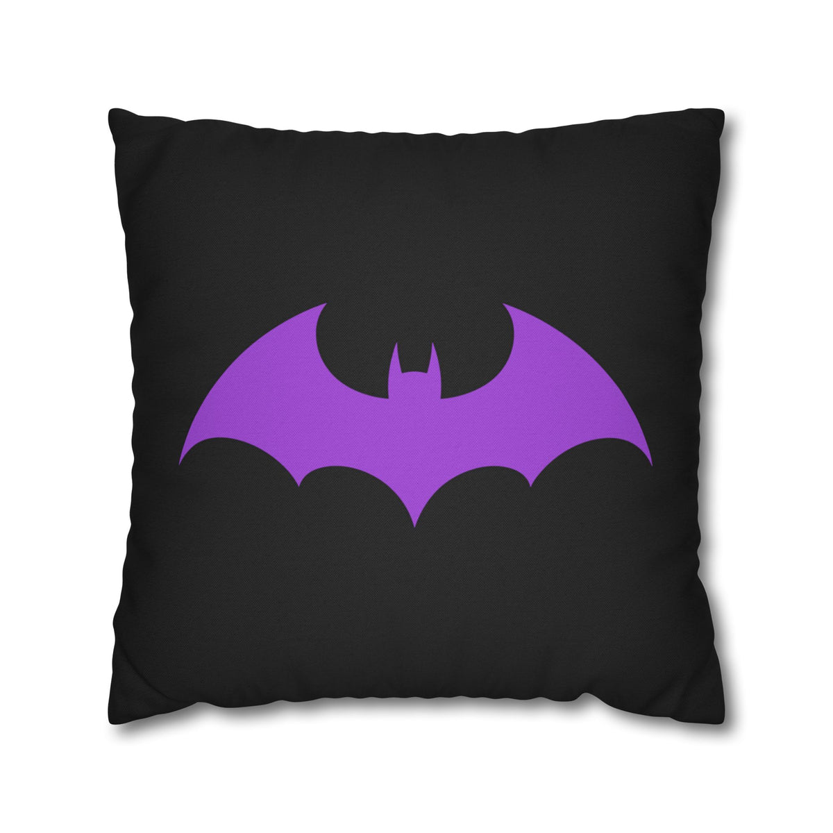 Purple Bat Silhouette Pillowcase — Gothic Decorative Throw Pillow Cover