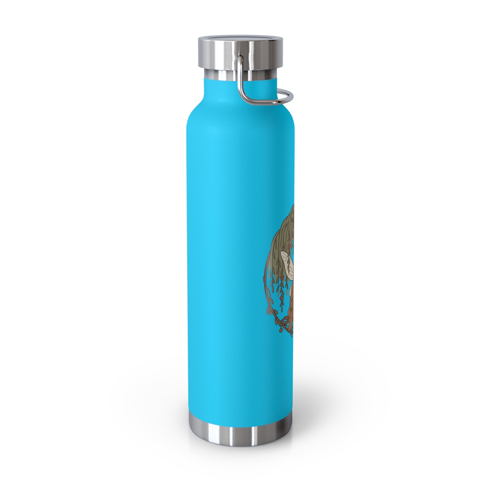 22oz Copper Vacuum Bottle — Woodland Fairy Illustration, Insulated Water Bottle