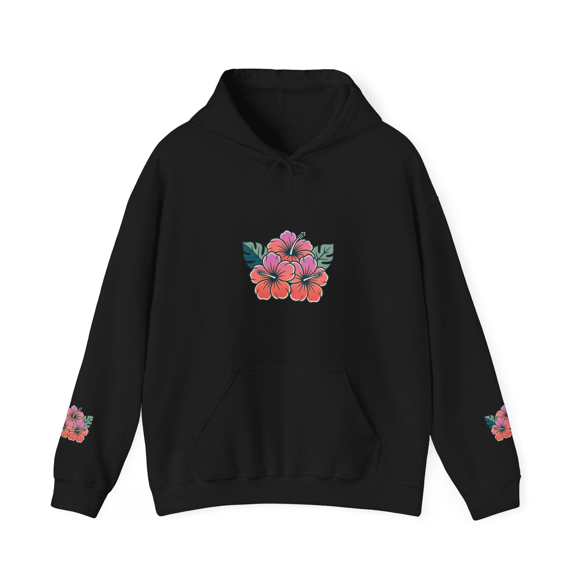 Hibiscus Floral Hoodie — Tropical Flower Graphic Sweatshirt