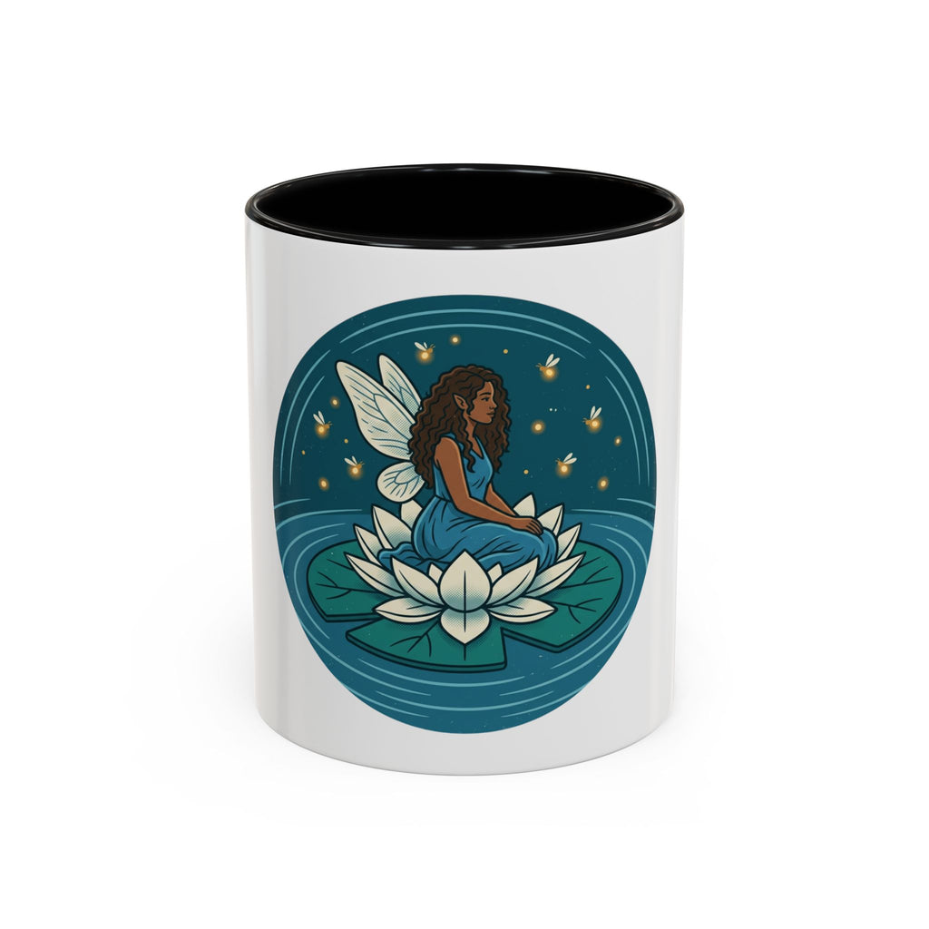 Lotus Fairy Coffee Mug — Whimsical Night Garden Accent Mug