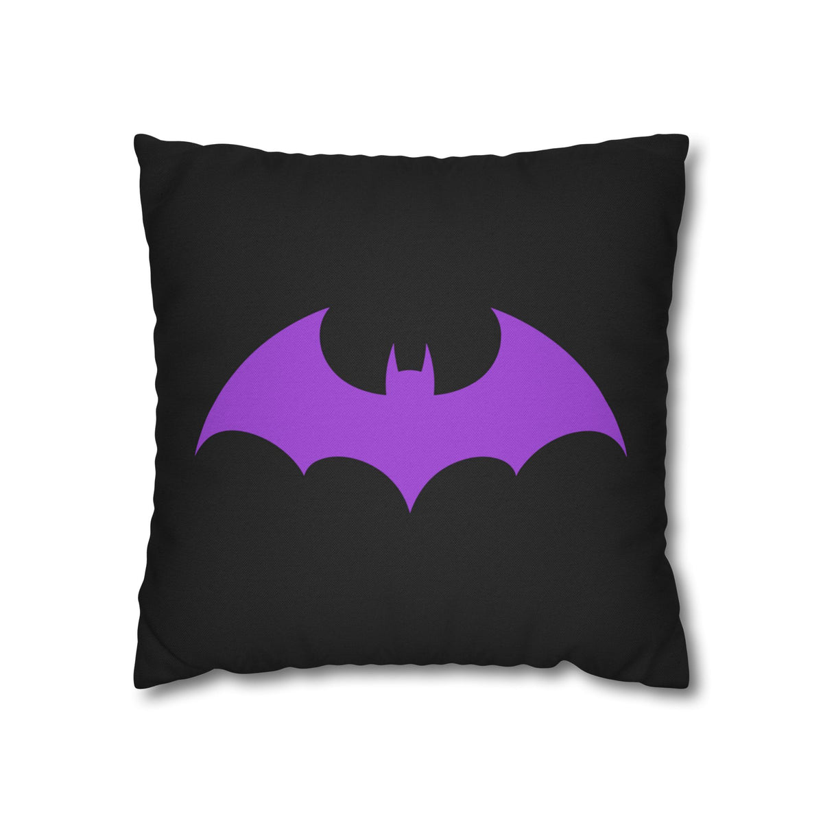 Purple Bat Silhouette Pillowcase — Gothic Decorative Throw Pillow Cover