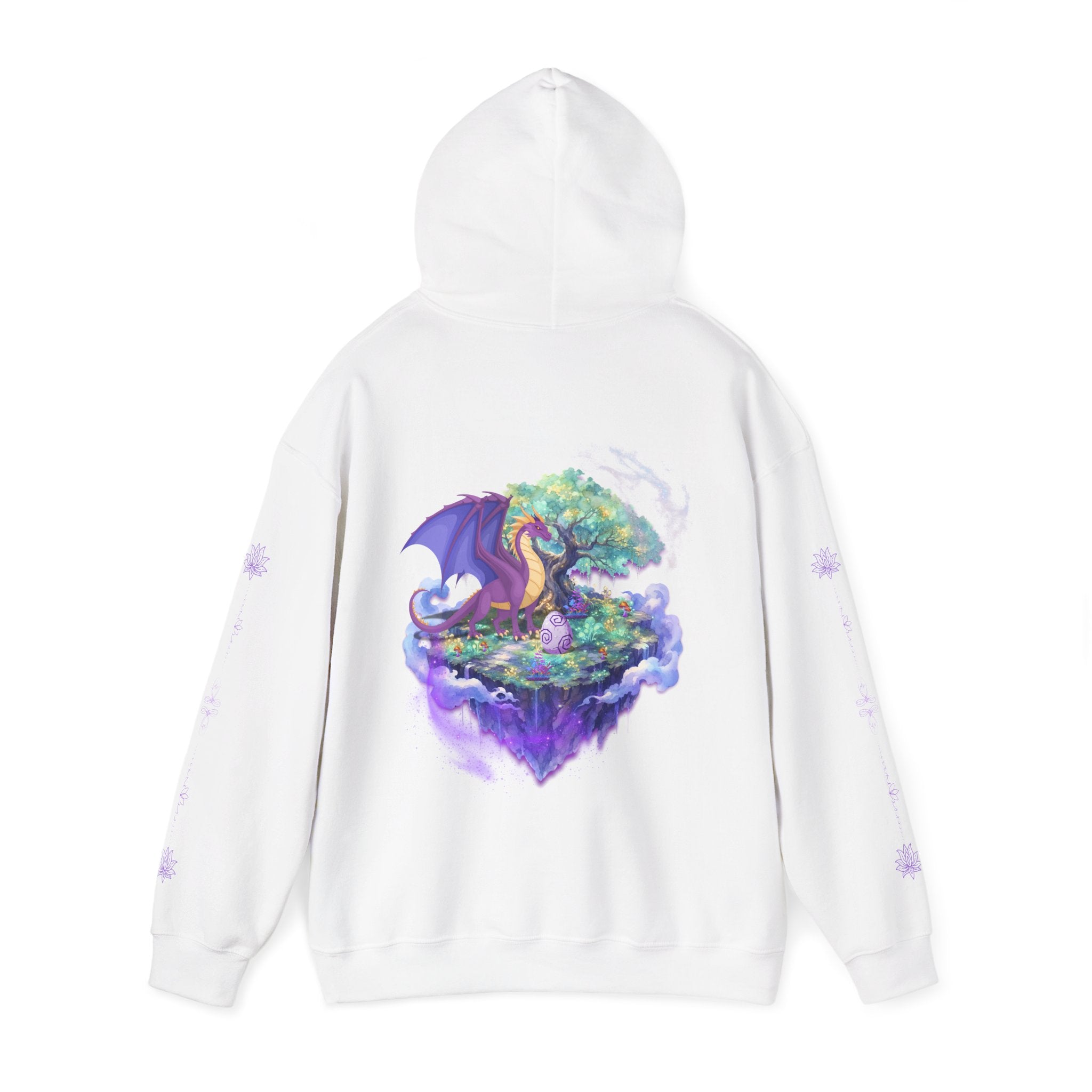Dragon Isle Hoodie — Passion Script Fantasy Hoodie with Floating Island Art