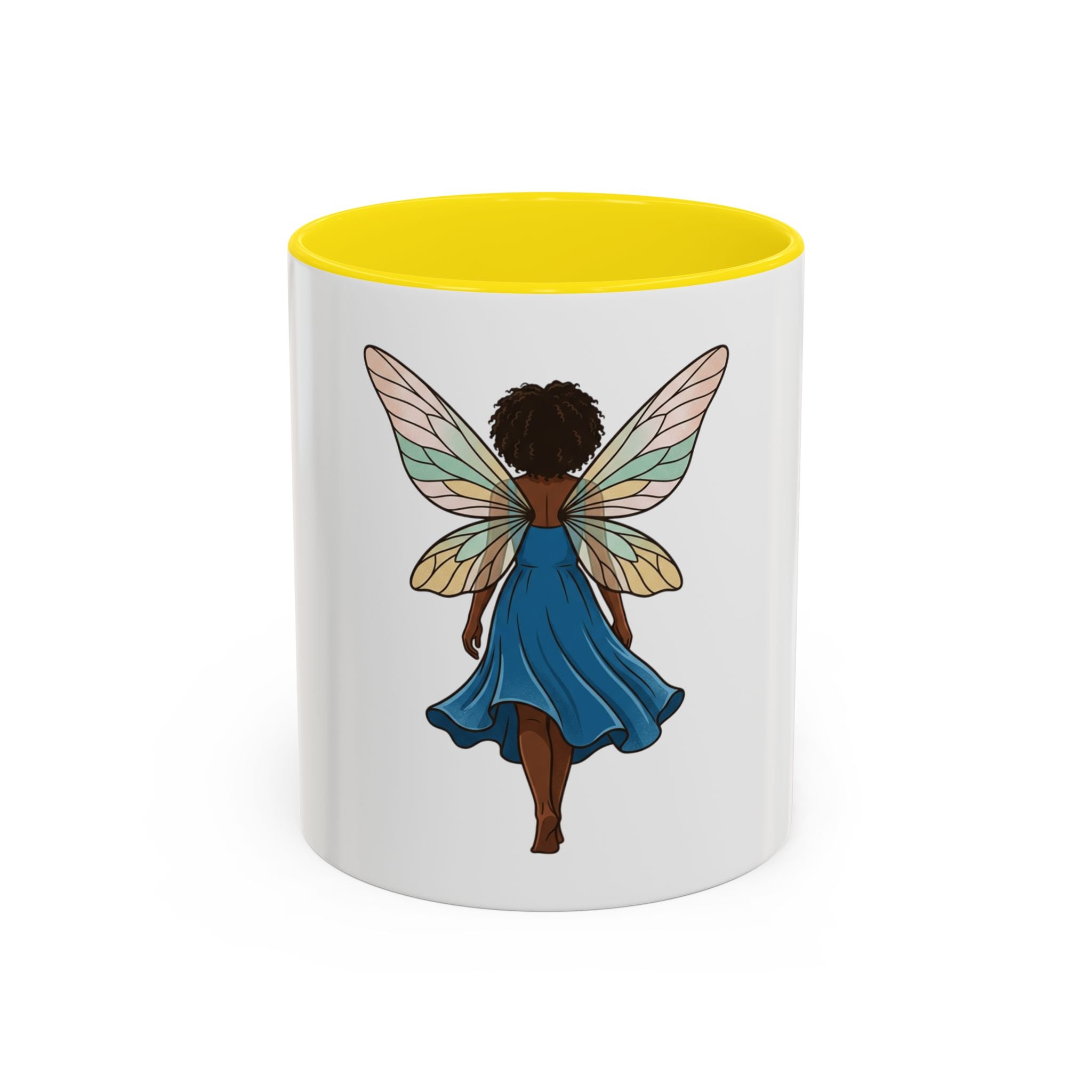 Black Fairy Wings Coffee Mug — Inspirational Magic Mug for Women & Girls