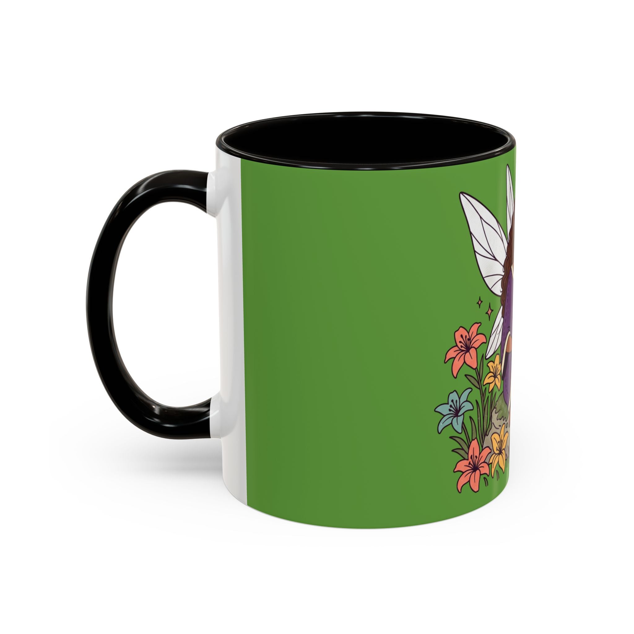 Fairy Reading Mug — Whimsical Floral Coffee Cup (11oz & 15oz)