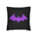 Purple Bat Silhouette Pillowcase — Gothic Decorative Throw Pillow Cover