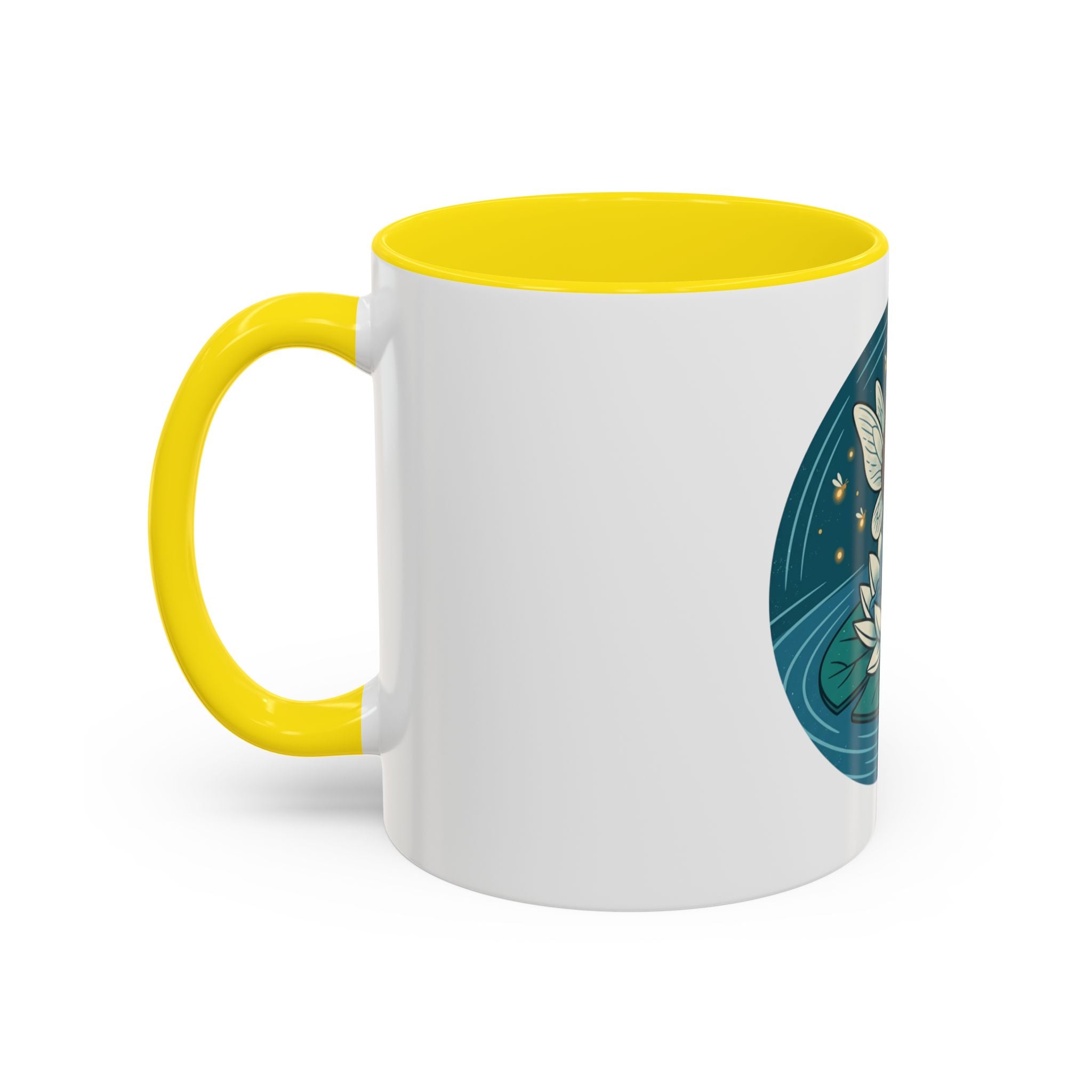 Lotus Fairy Coffee Mug — Whimsical Night Garden Accent Mug