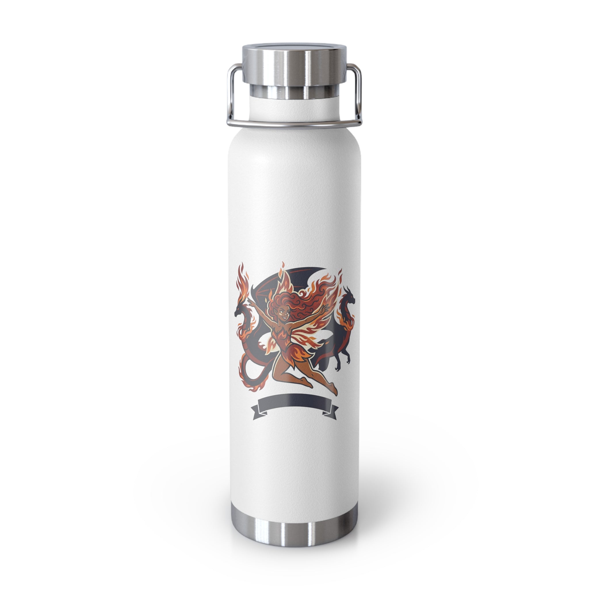 22oz Insulated Water Bottle with Fiery Griffin Crest — Vacuum Copper Lined