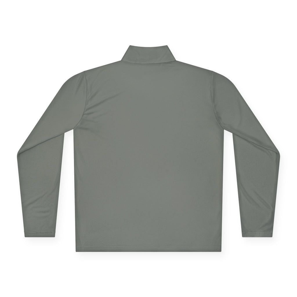 Embroidered Blue Rose Quarter-Zip Pullover