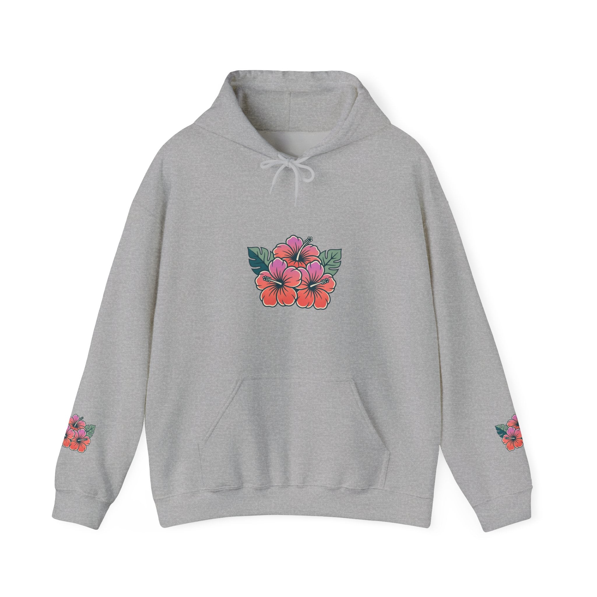 Hibiscus Floral Hoodie — Tropical Flower Graphic Sweatshirt