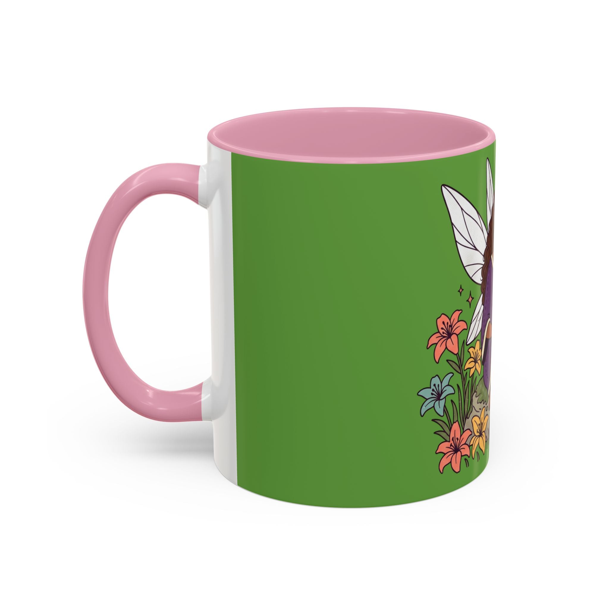 Fairy Reading Mug — Whimsical Floral Coffee Cup (11oz & 15oz)