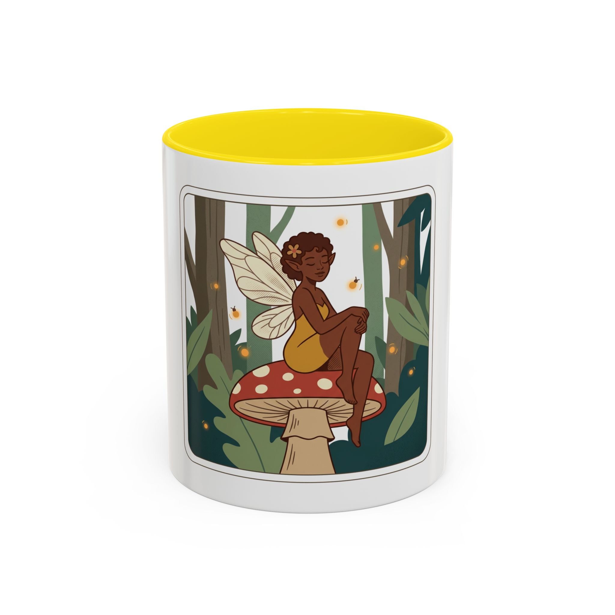 Fairy Mushroom Coffee Mug — Whimsical Forest Fairy Design (11/15 oz)