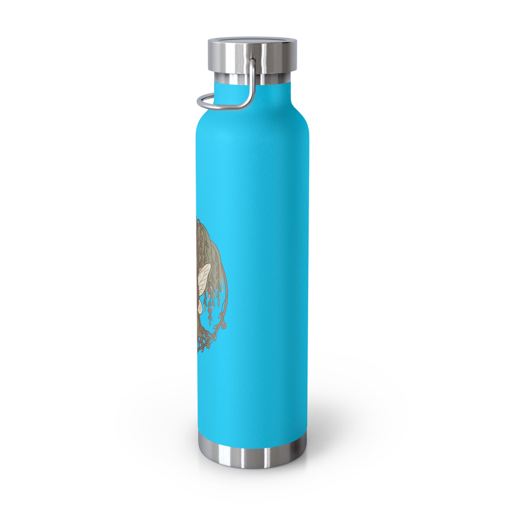 22oz Copper Vacuum Bottle — Woodland Fairy Illustration, Insulated Water Bottle