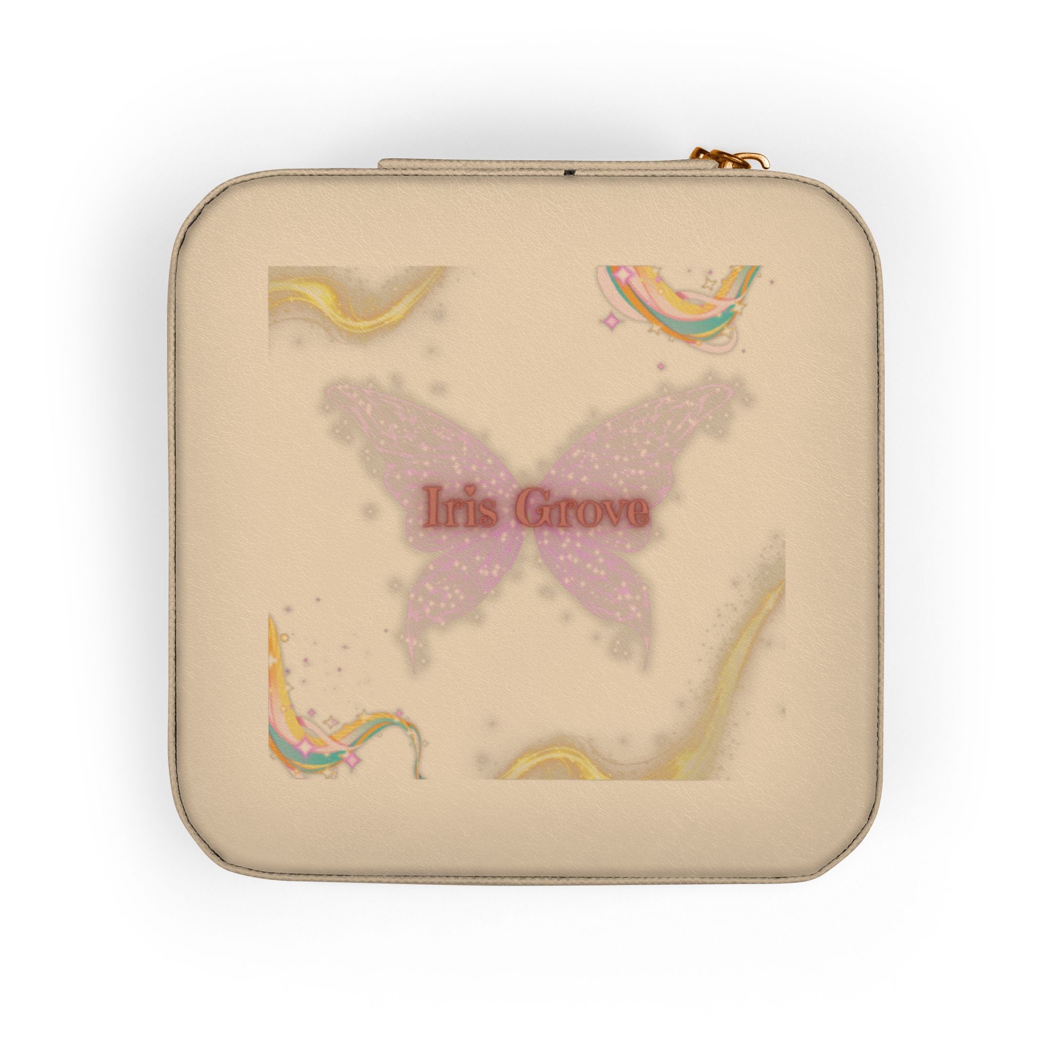 Pink Butterfly Jewelry Travel Case — Compact Travel Jewelry Organizer