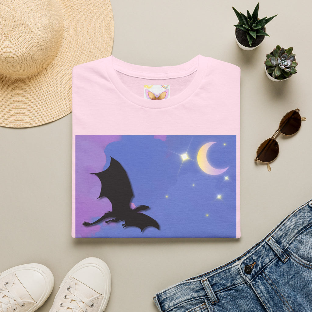 Dragon Silhouette T-Shirt — "A Dragon Without Its Wings..." Inspirational Night Sky Design