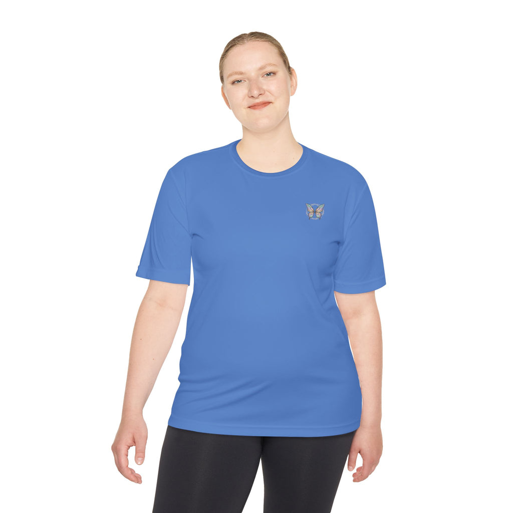 Butterfly Fairy Athletic Tee — 'Plant Embrace' Moisture-Wicking Shirt