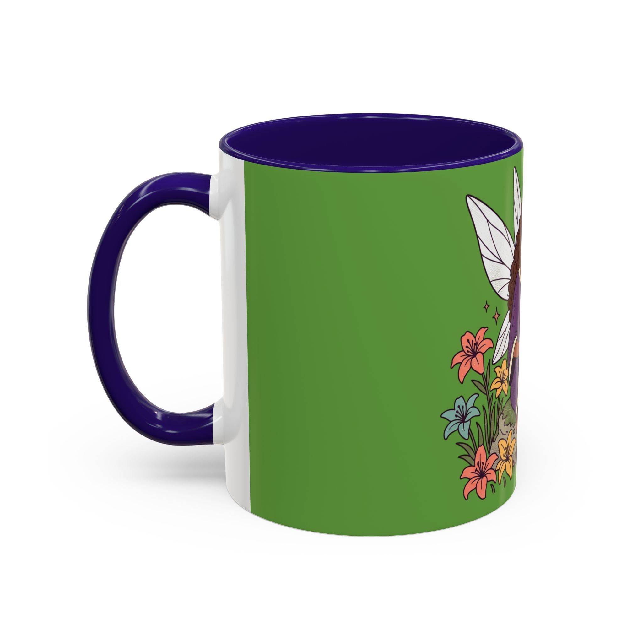 Fairy Reading Mug — Whimsical Floral Coffee Cup (11oz & 15oz)