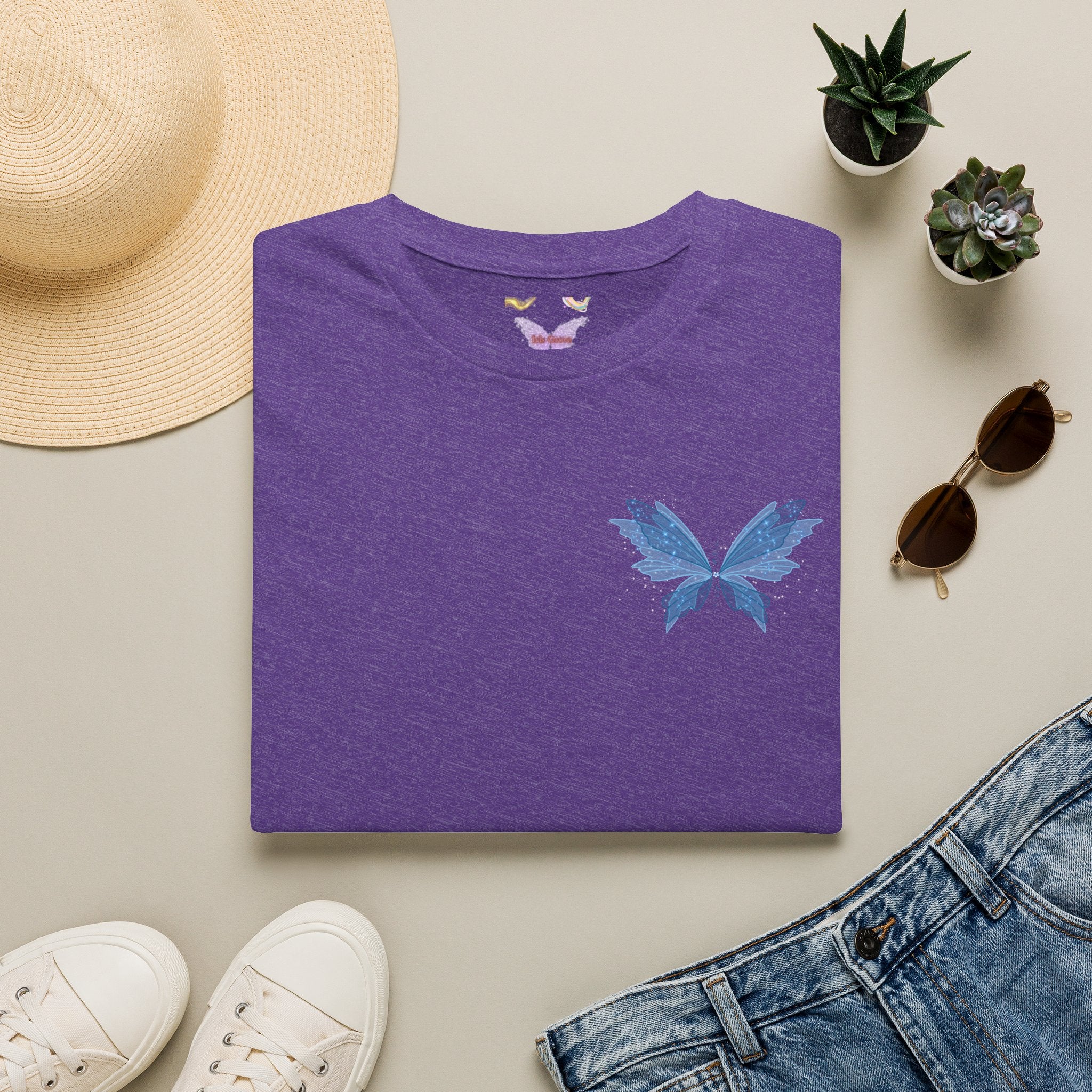 Blue Watercolor Butterfly T-Shirt