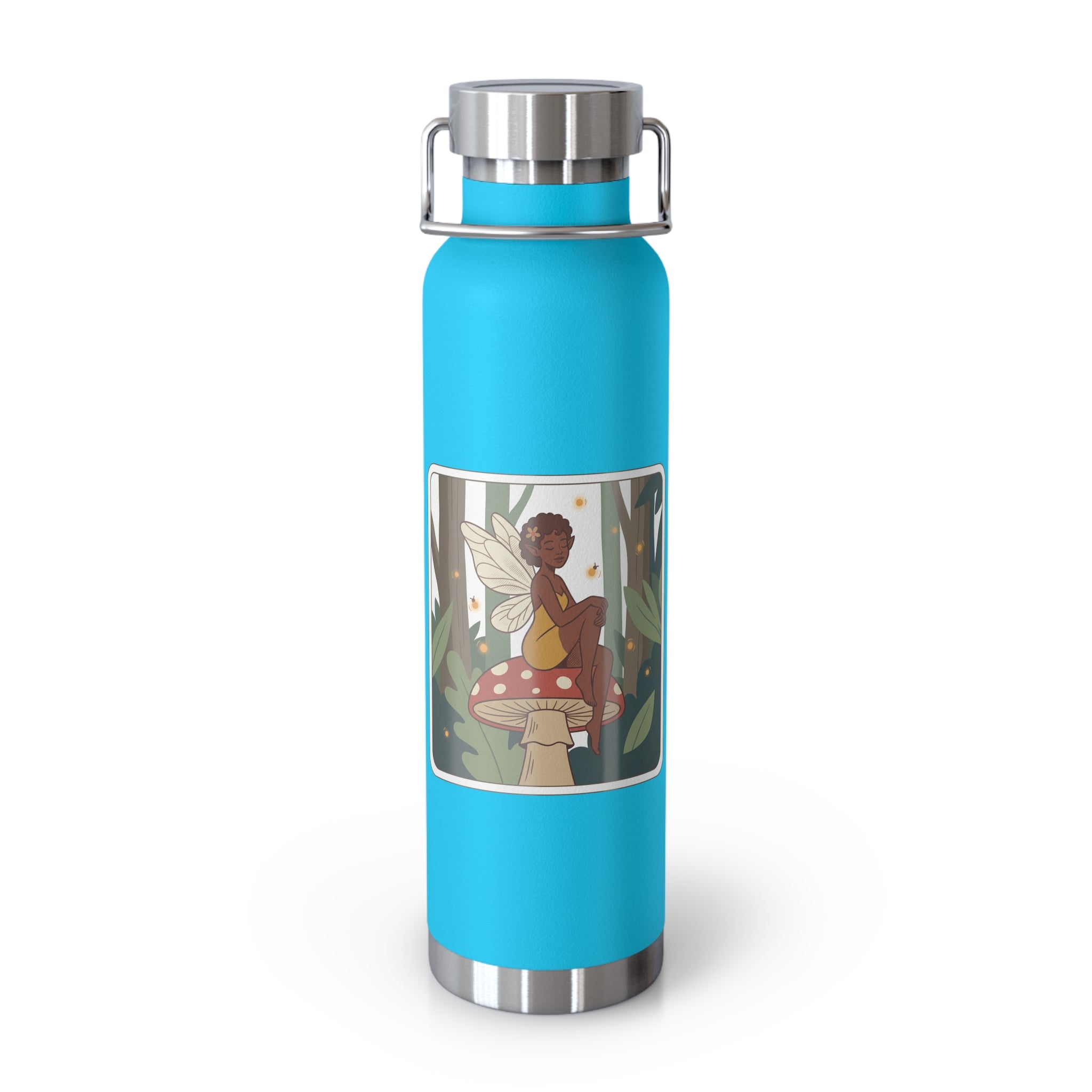 22oz Insulated Water Bottle — Fairy Mushroom Forest Design