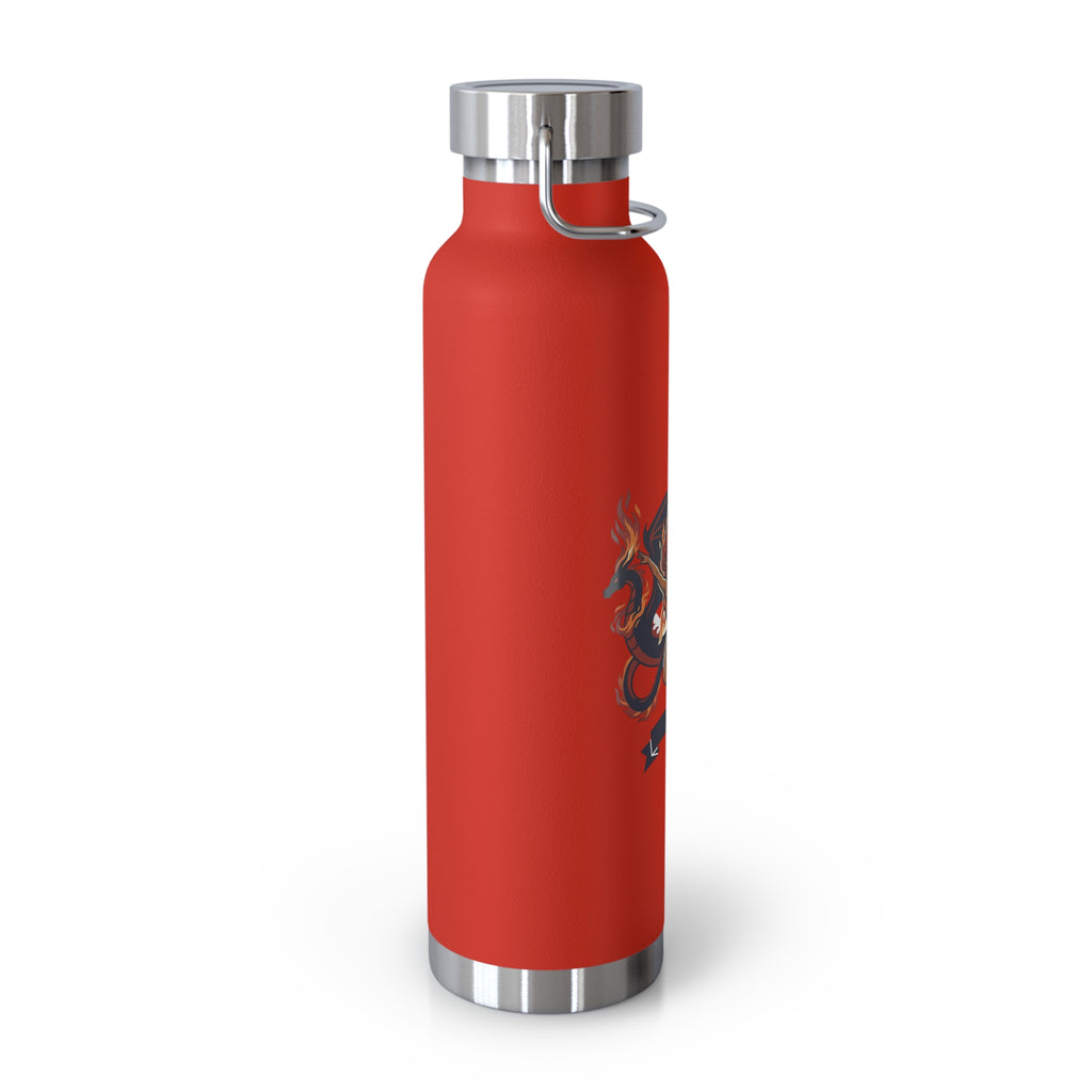 22oz Insulated Water Bottle with Fiery Griffin Crest — Vacuum Copper Lined
