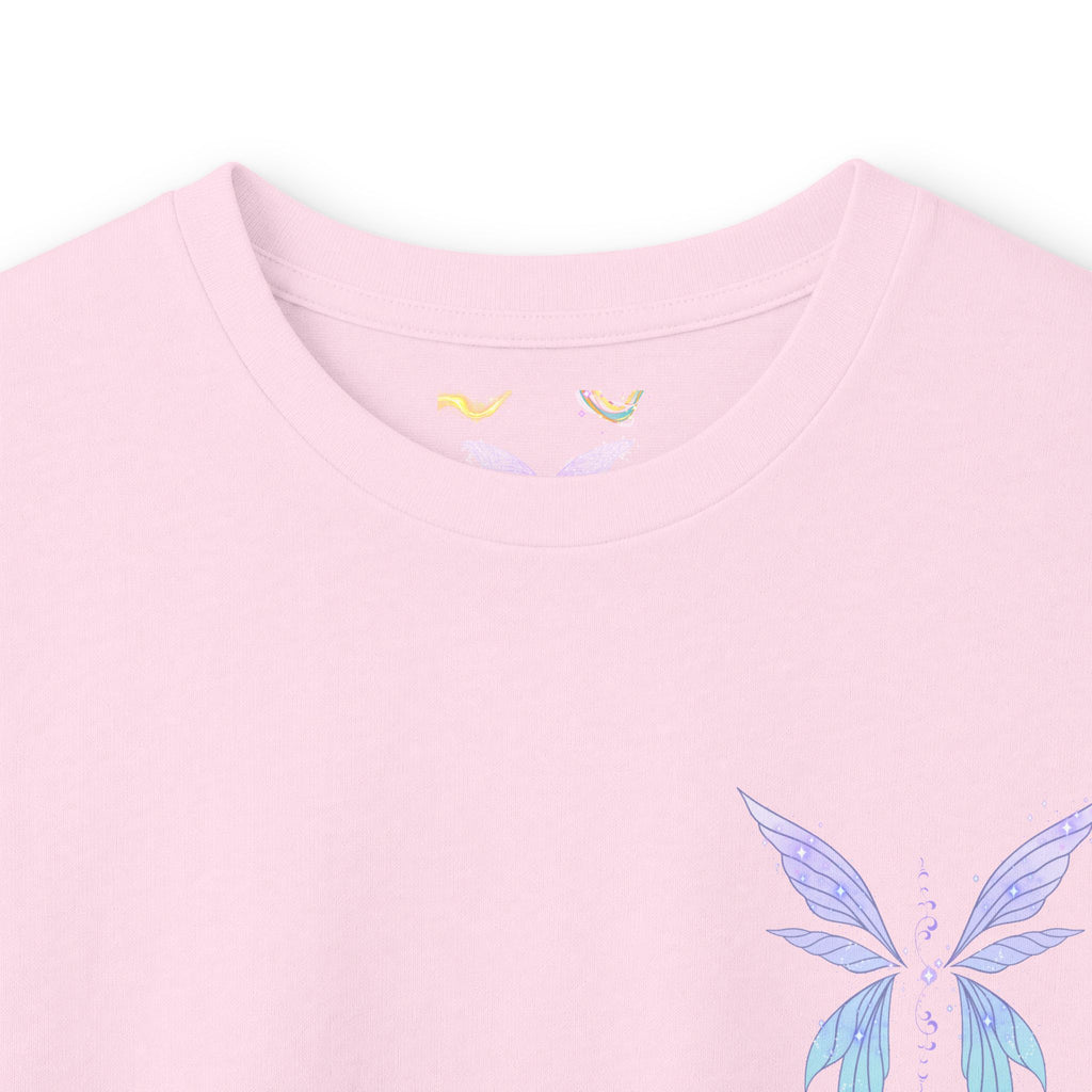 Butterfly Wings Long Sleeve Tee — Pastel Blue & Lavender Chest and Back Print
