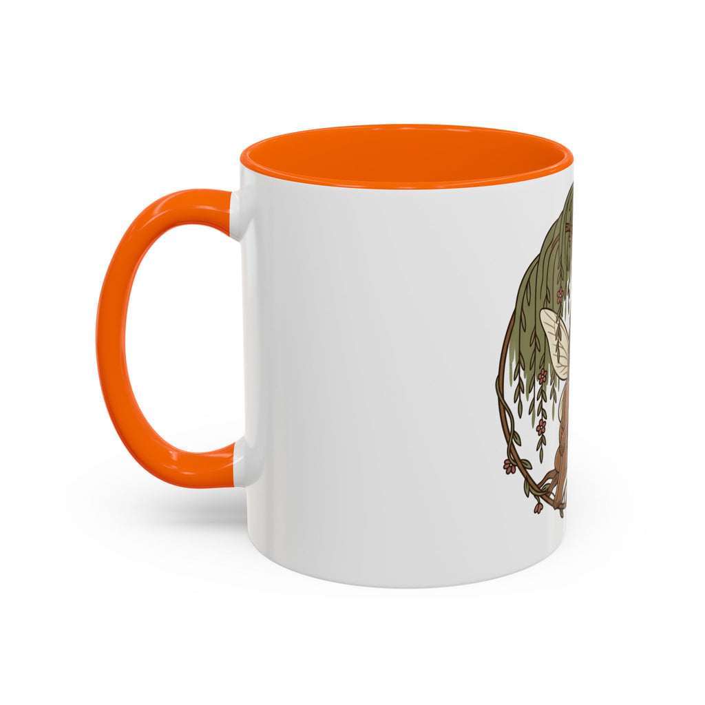 Fairy Willow Coffee Mug — Rustic Brown-Skinned Fairy Illustration (11/15oz)