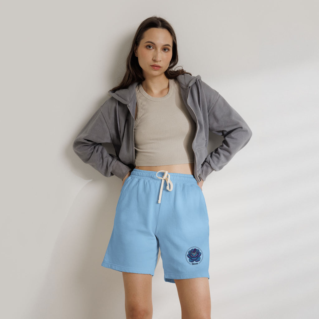 Fleece Sweat Shorts — Cream Rose Graphic Lightweight Lounge Shorts